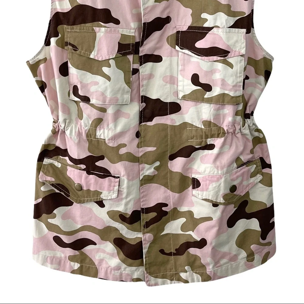 Love Tree Safari Pink Camouflage Military Anorak Vest - Picture 5 of 16